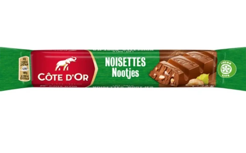 COTE D OR BARRES DE CHOCOLAT LAIT ECLATS DE NOISETTE 45GR