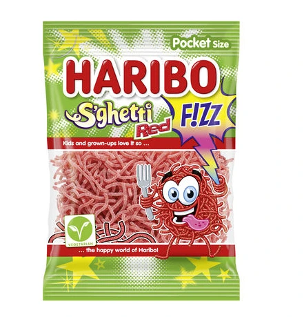 [100078] HARIBO S'ghetti Red F!zz 70 Gr