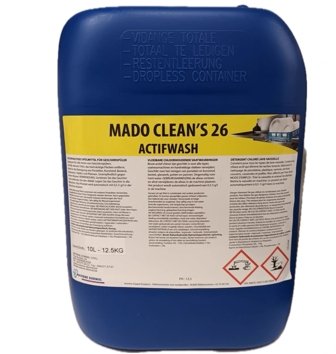 Mado 26 Actifwash 10L lavage Lave Vaisselle chloré