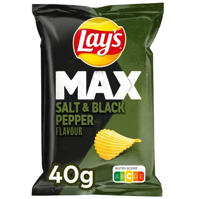lays max salt black pepper 40gr 20PCS
