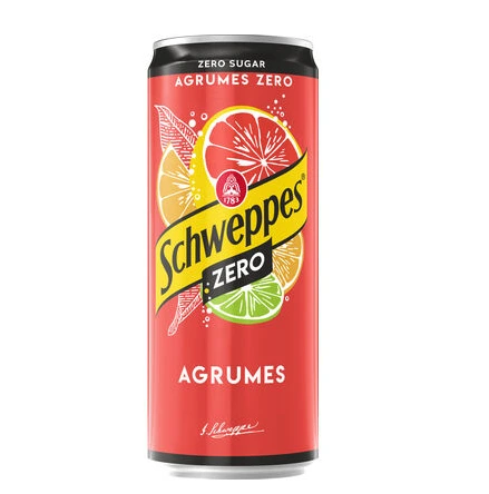 SCHWEPPES AGRUMES ZERO SLEEK 33CL 24Pcs