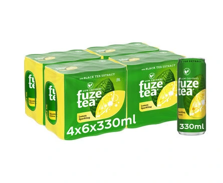 [100255] FUZE TEA SPARKLING BLACK TEA SLEEK 33CL 24Pcs