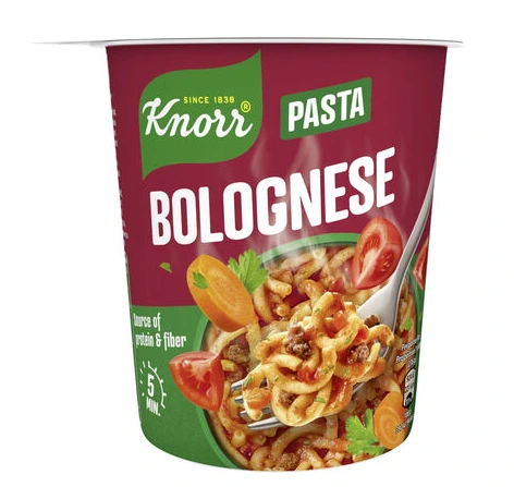KNORR SNACK POT SPAGHETTI BOLOGNESE           60GR X8Pcs