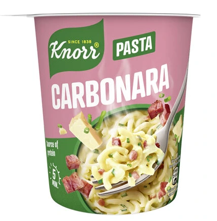KNORR SNACK POT SPAGHETTI CARBONARA         63GR X 8 Pcs