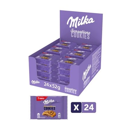MILKA SENSATIONS BISCUITS AU CHOCOLAT 2P - 52GR X 24 Pcs