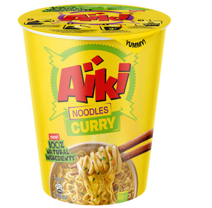 [100334] AIKI NOODLES CURRY CUP 82GR 8Pcs