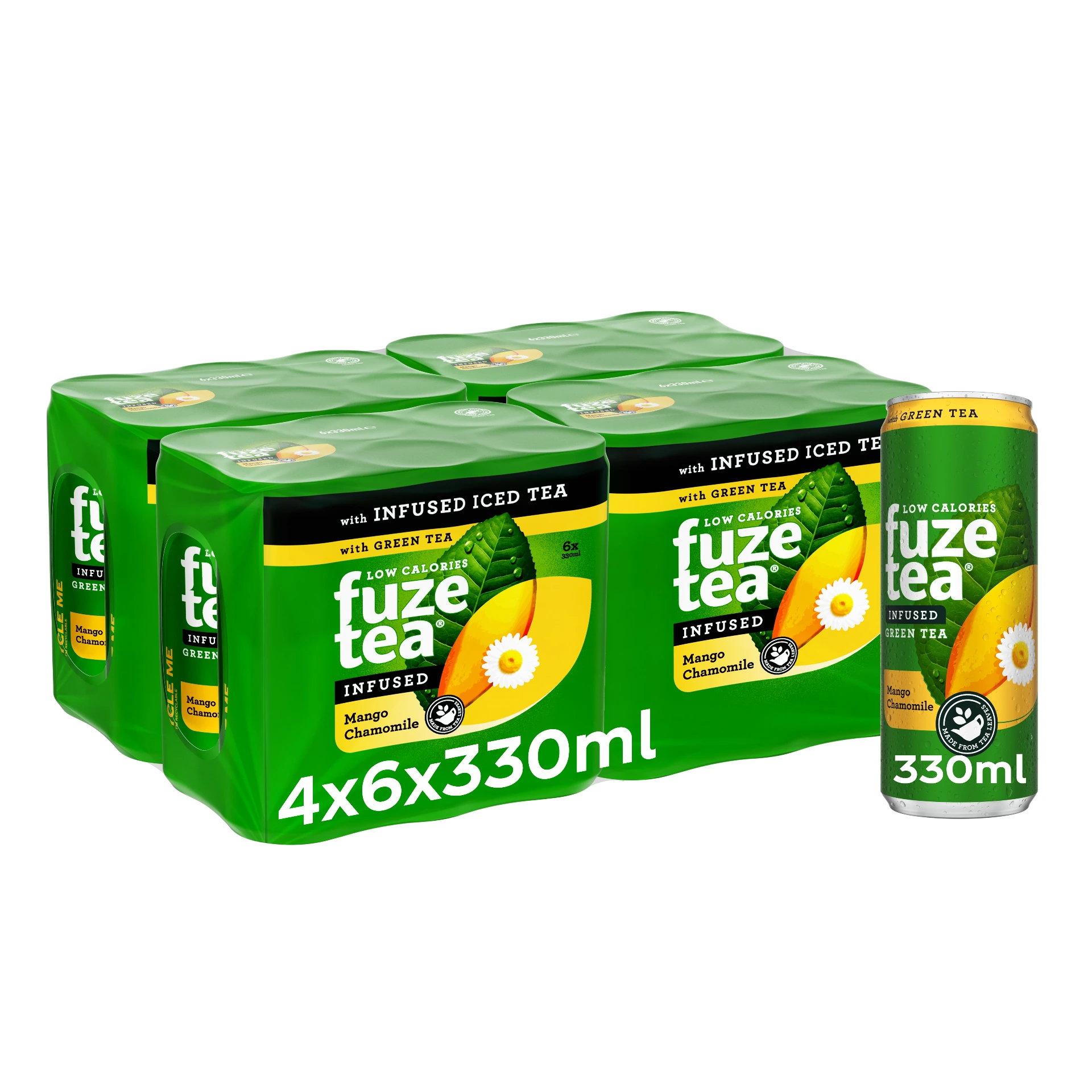 [100059] FUZE TEA GREEN TEA MANGUE CAMOMILLE  33CL 6PCS