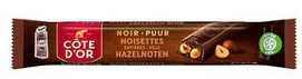 COTE D OR BARRES DE CHOCOLAT NOIR NOISETTES ENTIERES 44GR