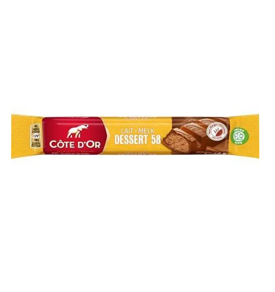 LAIT PRALINE DESSERT 58 COTE D OR BARRES DE CHOCOLAT  45GR